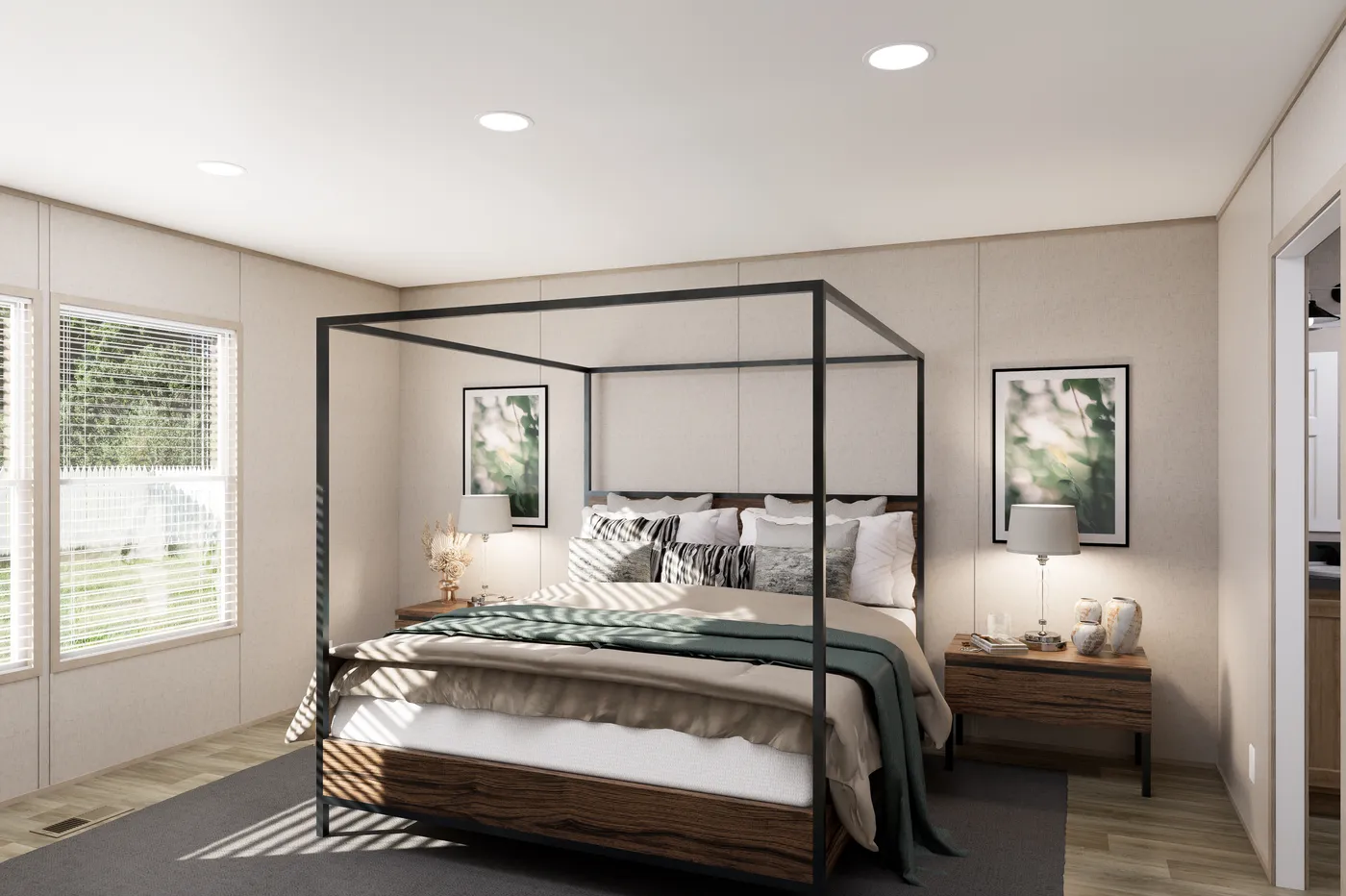 The TRADITION 3260 Primary Bedroom. This Manufactured Mobile Home features 3 bedrooms and 2 baths.