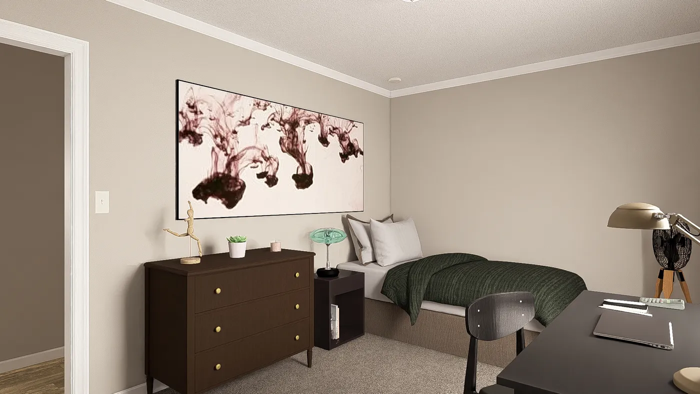 The THE BIG EASY Bedroom. This Manufactured Mobile Home features 4 bedrooms and 3 baths.