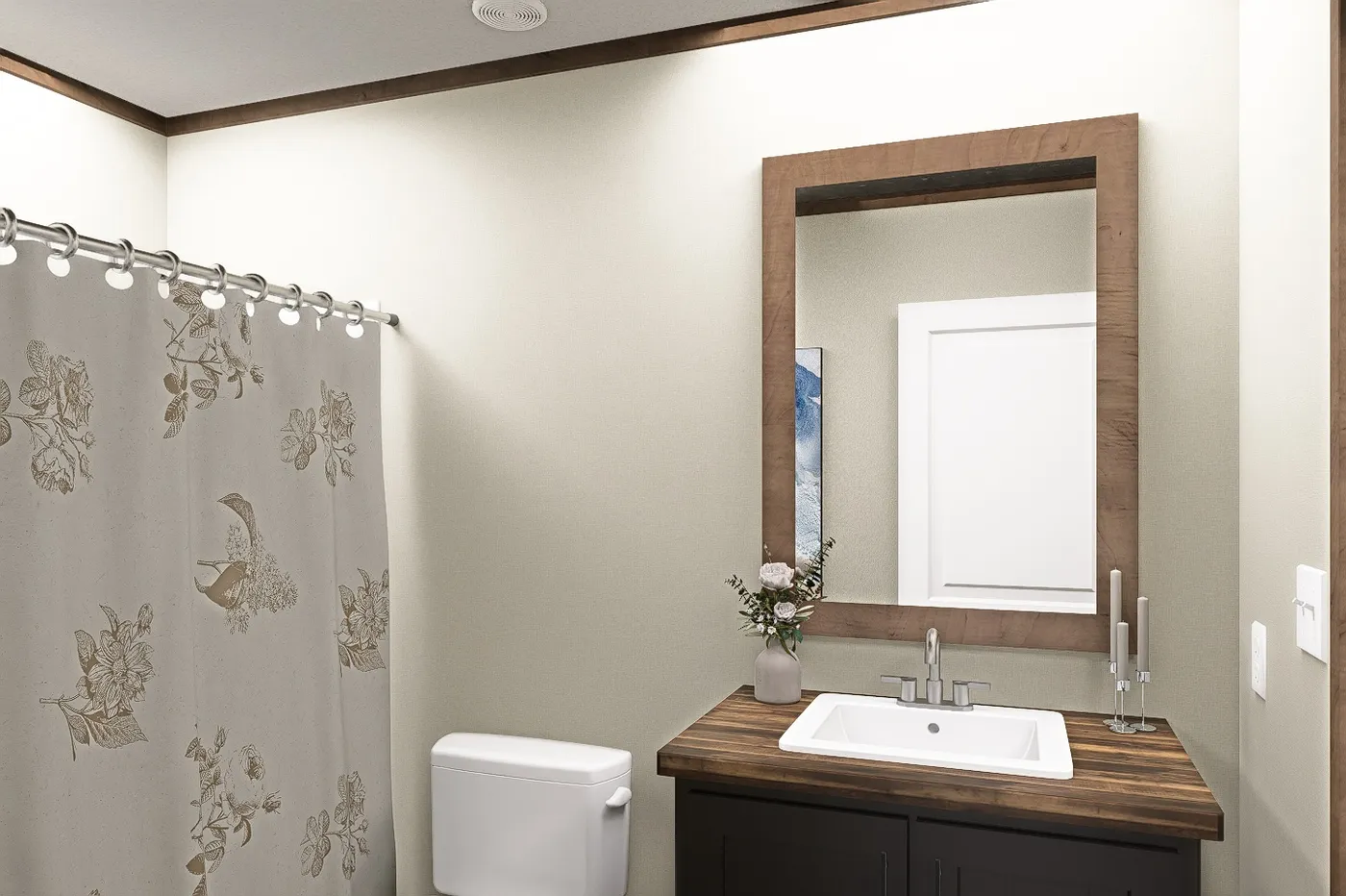The SNOWCAP Guest Bathroom. This Manufactured Mobile Home features 4 bedrooms and 3 baths.