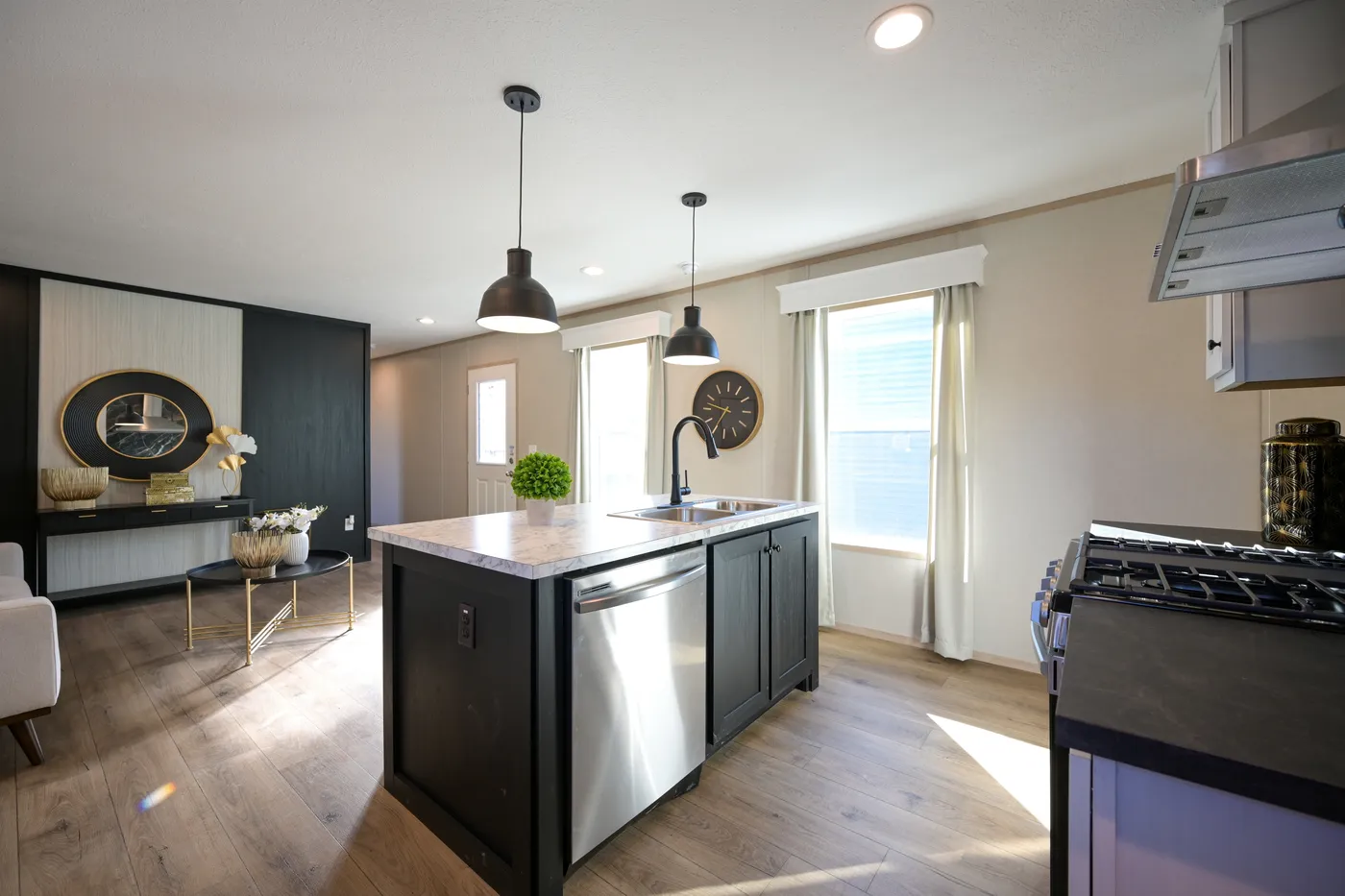 The TIGER'S EYE 7416-456 Kitchen. This Manufactured Mobile Home features 3 bedrooms and 2 baths.