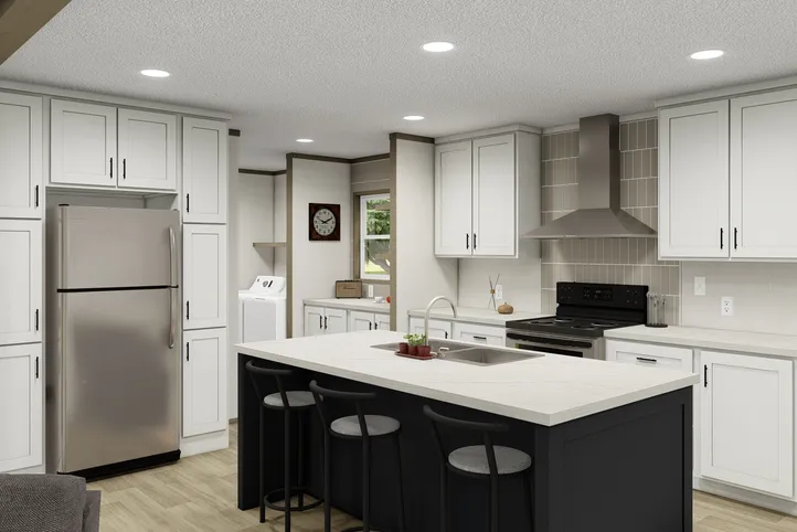The RIO Kitchen. This Manufactured Mobile Home features 3 bedrooms and 2 baths.