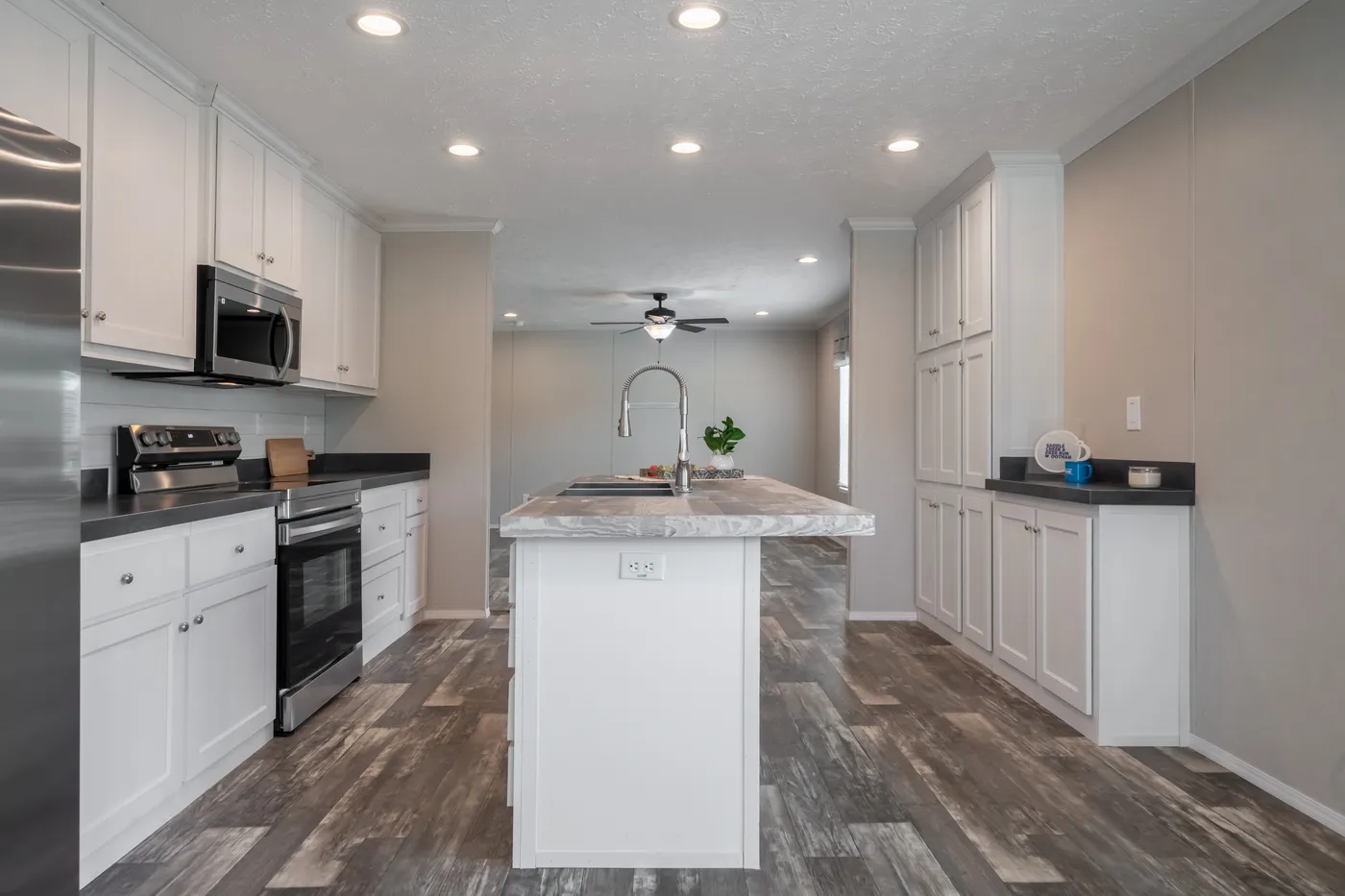 The NORTHSHORE Kitchen. This Manufactured Mobile Home features 3 bedrooms and 2 baths.