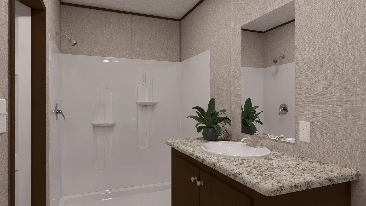 The ASPEN Primary Bathroom. This Manufactured Mobile Home features 3 bedrooms and 2 baths.