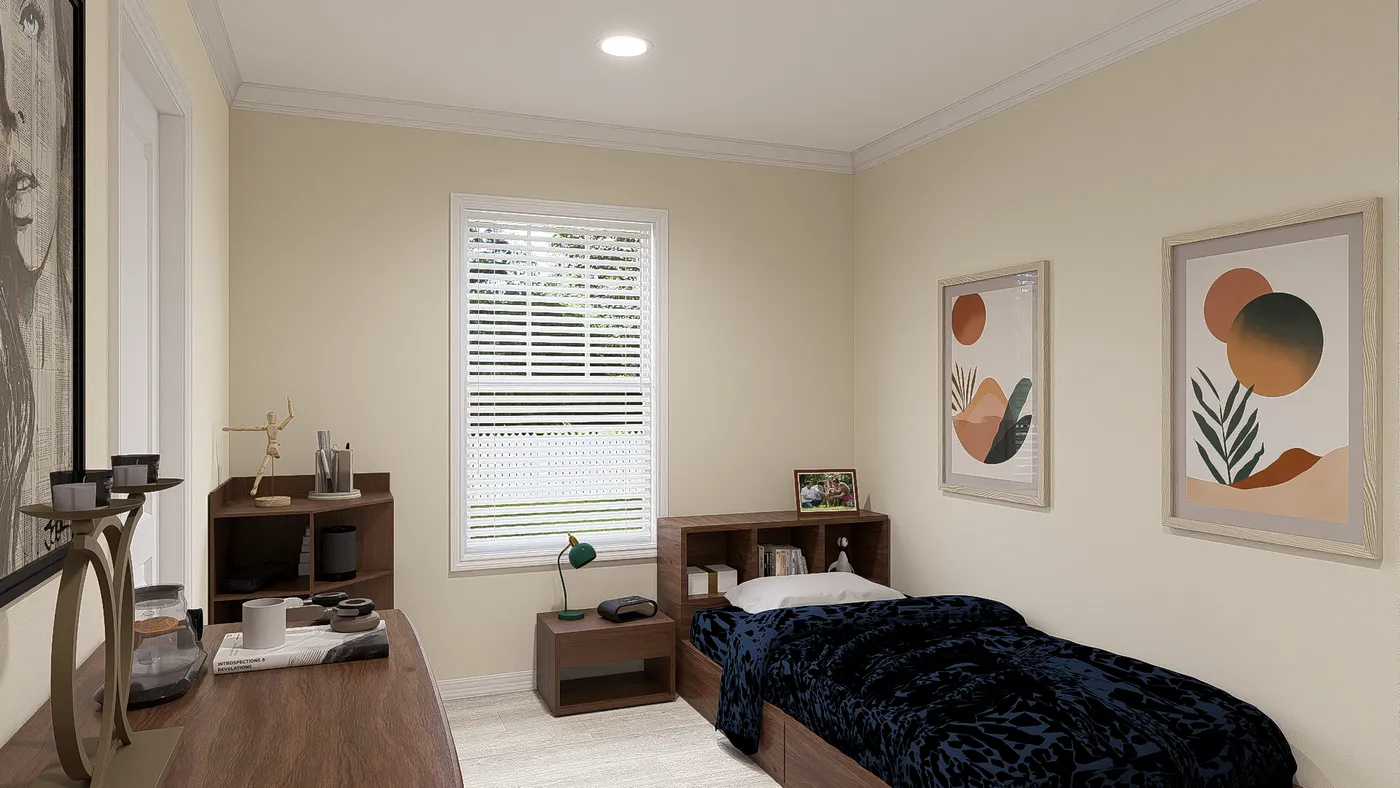 The 3031 "BIRDIE" 6428 Bedroom. This Manufactured Mobile Home features 4 bedrooms and 2 baths.