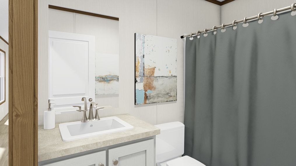 The SPIRIT Guest Bathroom. This Manufactured Mobile Home features 2 bedrooms and 2 baths.