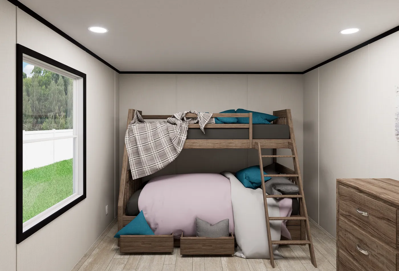 The ULTRA FLEX JEWEL GRANDE Bedroom. This Manufactured Mobile Home features 4 bedrooms and 2 baths.