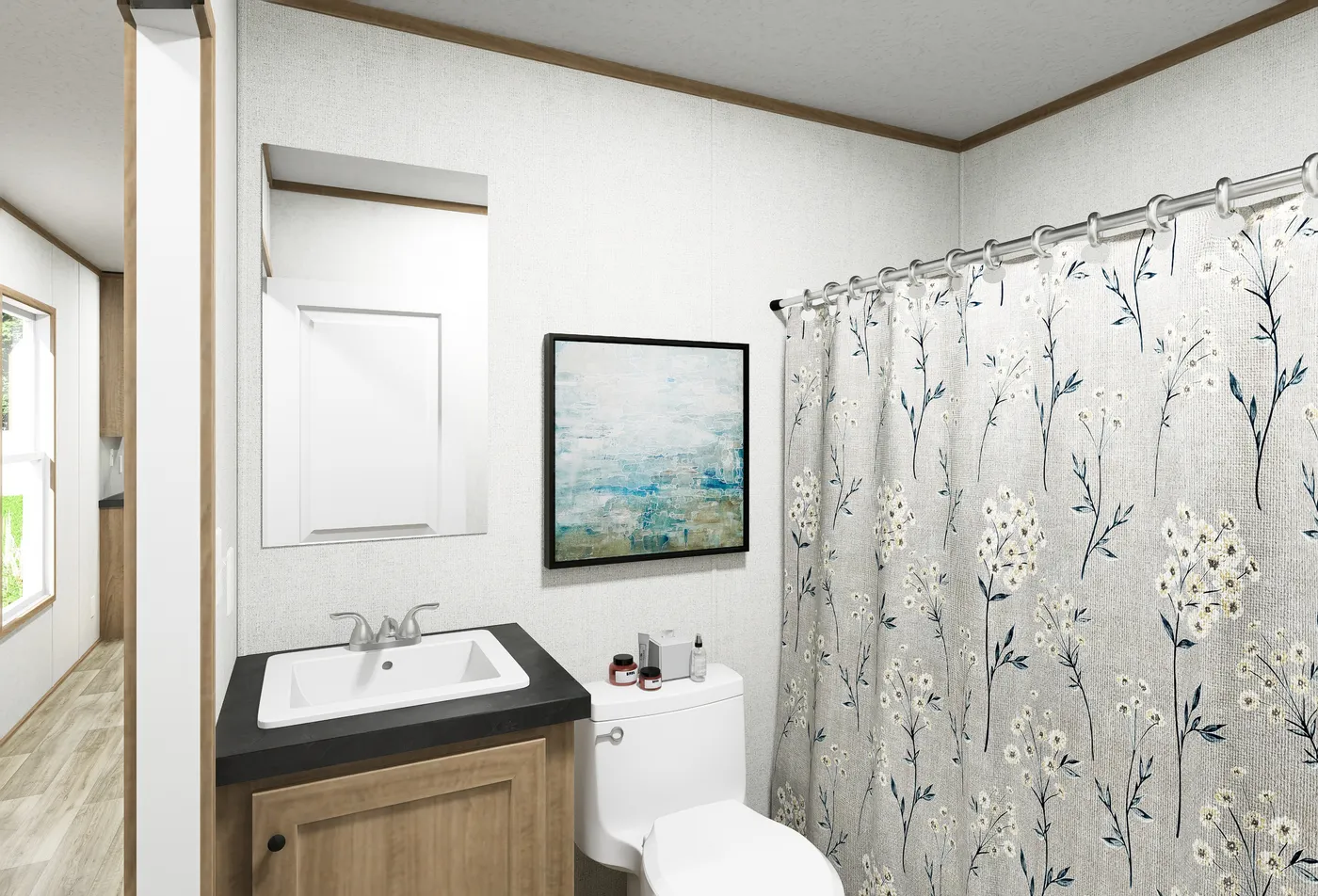 The ATLAS Guest Bathroom. This Manufactured Mobile Home features 2 bedrooms and 2 baths.