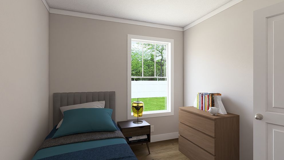 The BROWN EYED GIRL Guest Bedroom. This Manufactured Mobile Home features 4 bedrooms and 2 baths.