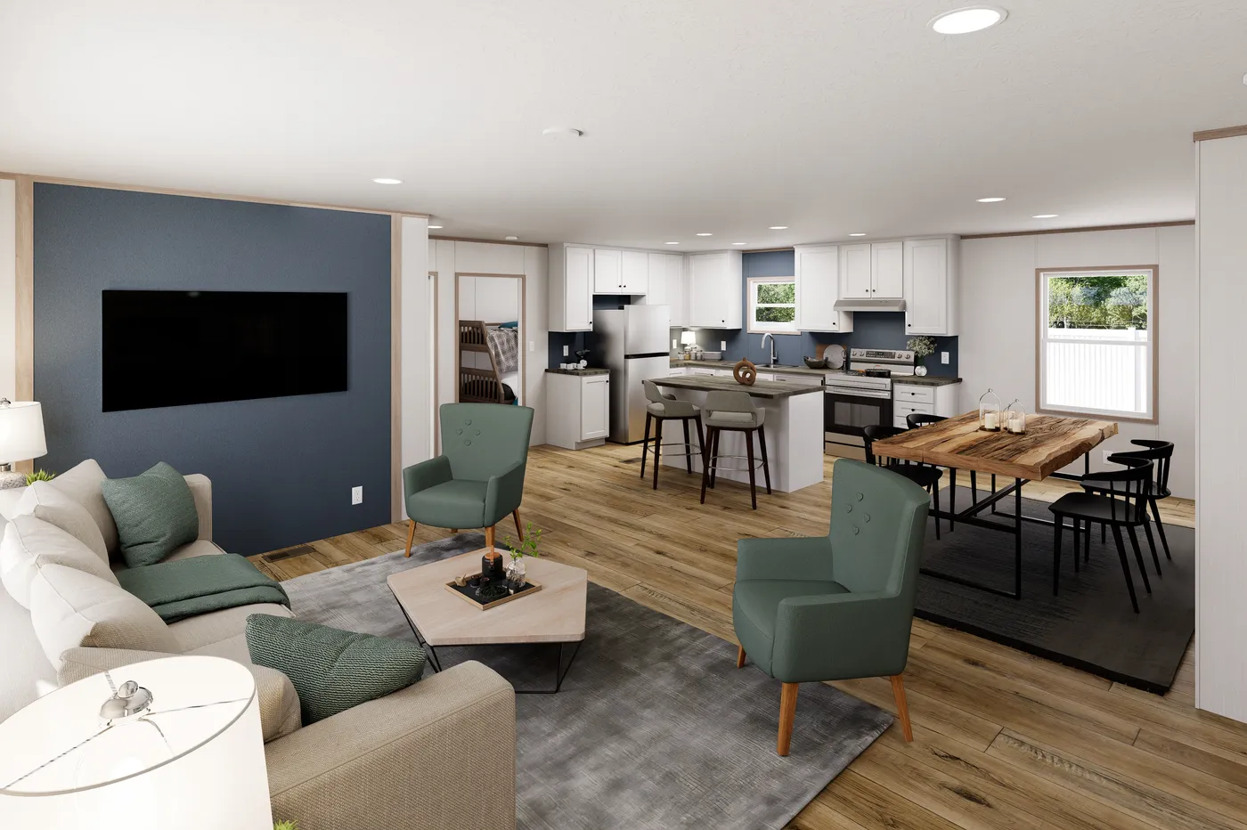 The ULTRA FLEX 48 Foyer. This Manufactured Mobile Home features 3 bedrooms and 2 baths.