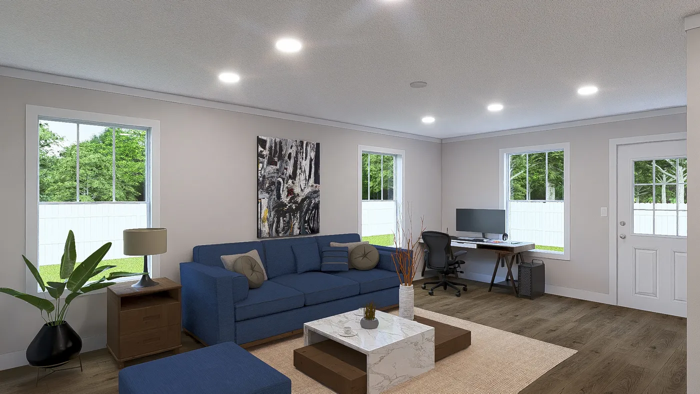 The HEY JUDE Living Room. This Manufactured Mobile Home features 4 bedrooms and 2 baths.