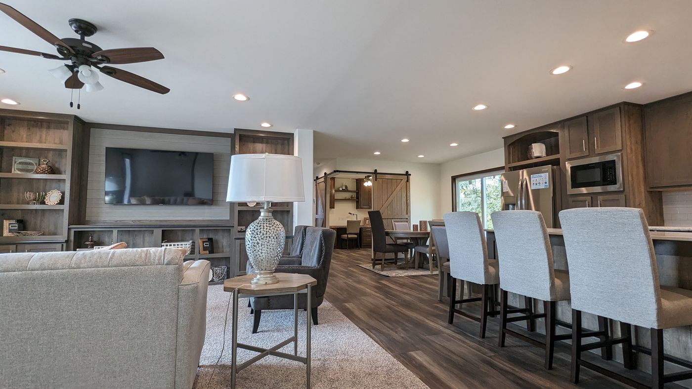 The LEGEND 327-1 Living Room. This Manufactured Mobile Home features 3 bedrooms and 2 baths.