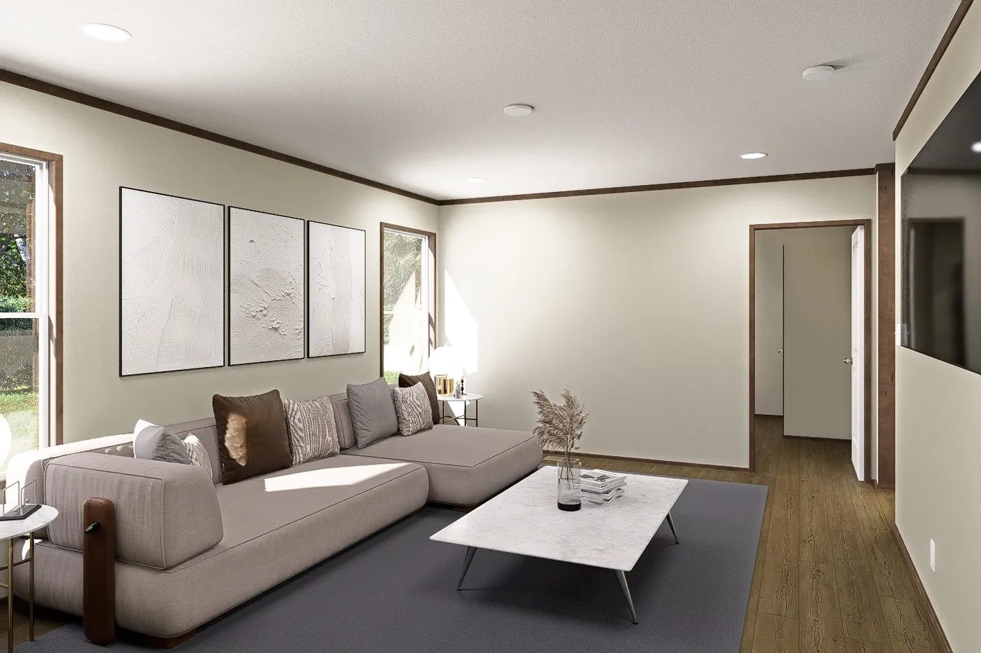 The SNOWCAP Den. This Manufactured Mobile Home features 4 bedrooms and 3 baths.