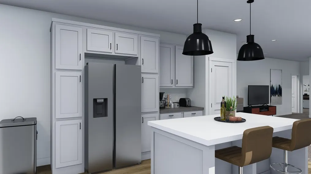 The BRYCE Kitchen. This Manufactured Mobile Home features 3 bedrooms and 2 baths.