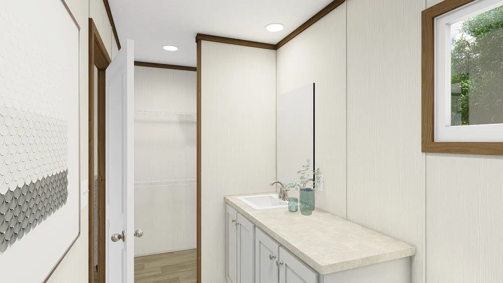 The INTUITION Primary Bathroom. This Manufactured Mobile Home features 3 bedrooms and 2 baths.