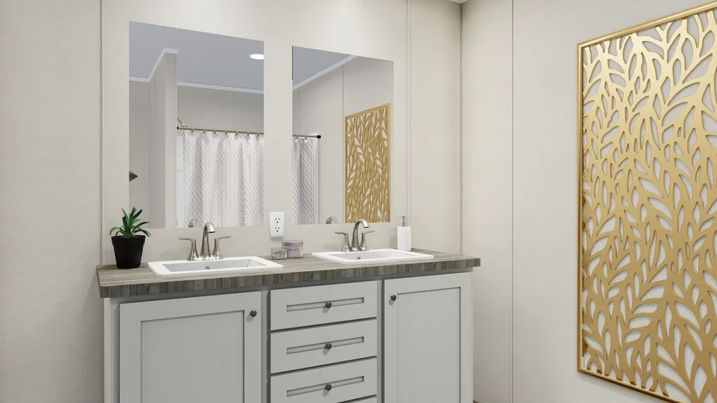 The ANNIVERSARY  EXCEL Primary Bathroom. This Manufactured Mobile Home features 3 bedrooms and 2 baths.