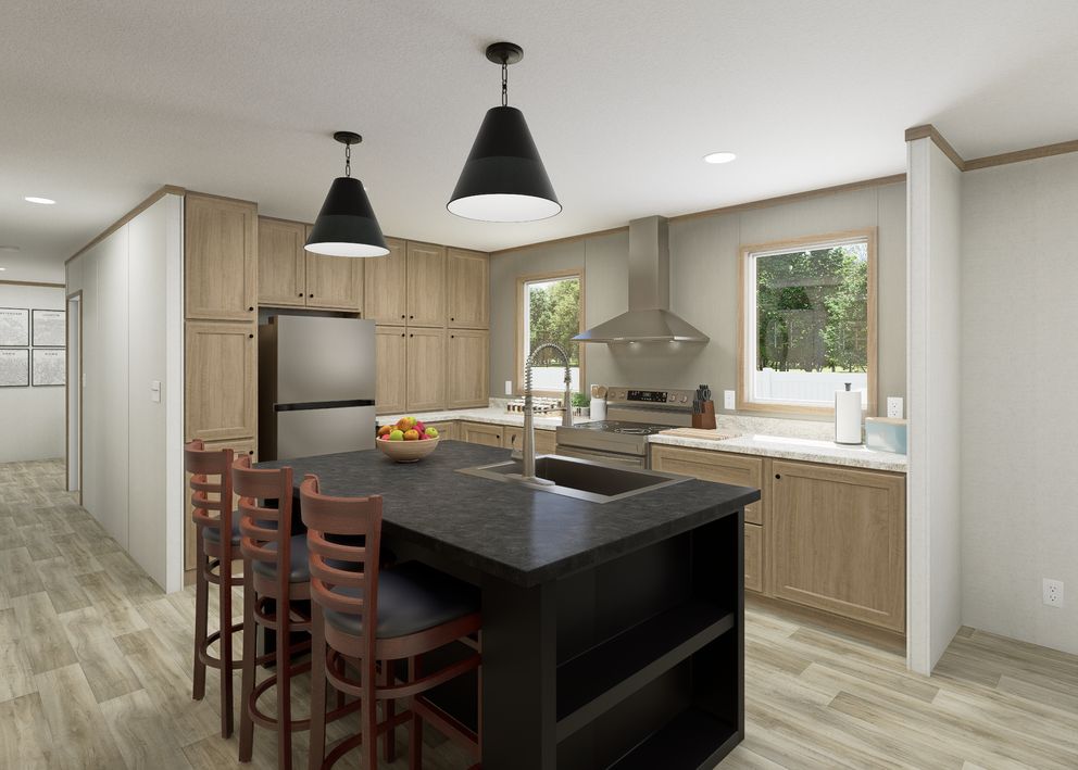 The THE RESERVE 52 Kitchen. This Manufactured Mobile Home features 3 bedrooms and 2 baths.