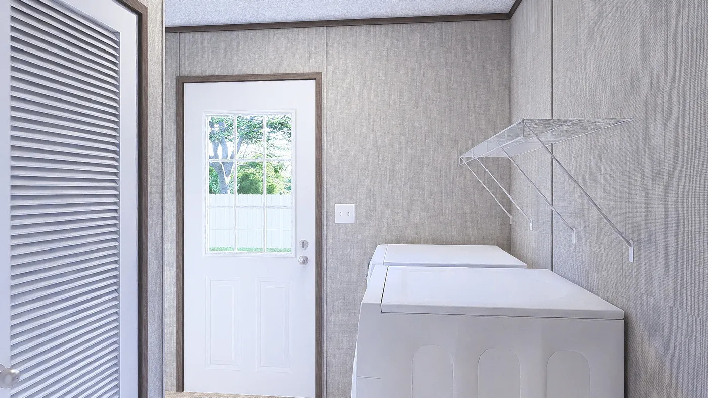 The ULTRA BREEZE 28X76 Utility Room. This Manufactured Mobile Home features 4 bedrooms and 2 baths.