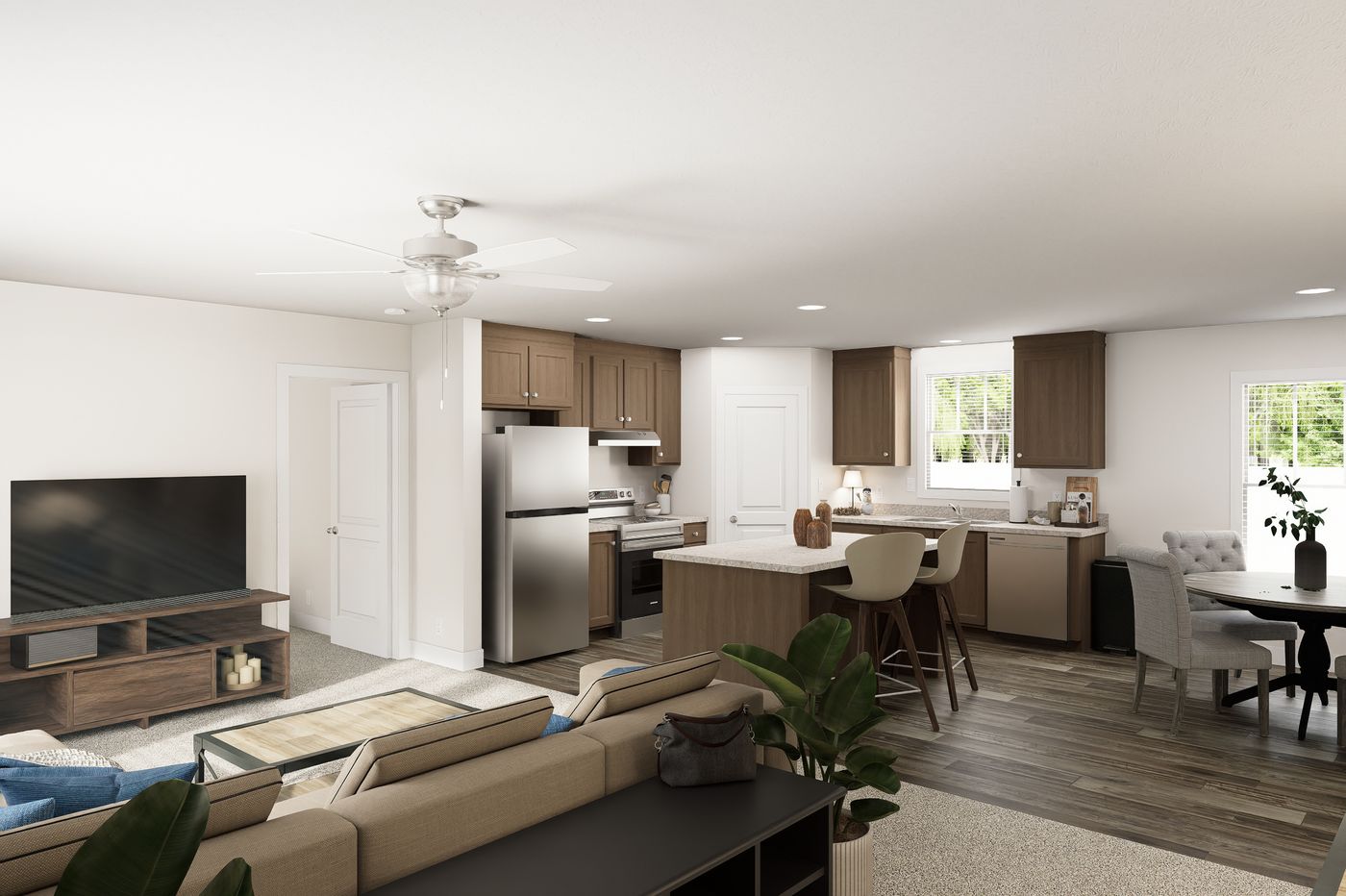 The 6028-MS067-3 HUNTINGTON Foyer. This Manufactured Mobile Home features 4 bedrooms and 2 baths.