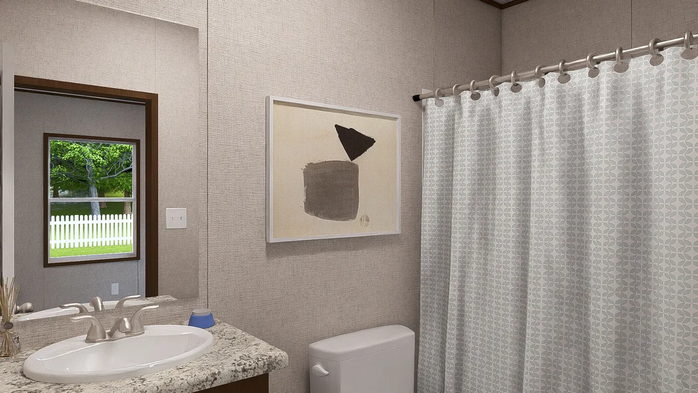 The BIRCH Guest Bathroom. This Manufactured Mobile Home features 3 bedrooms and 2 baths.