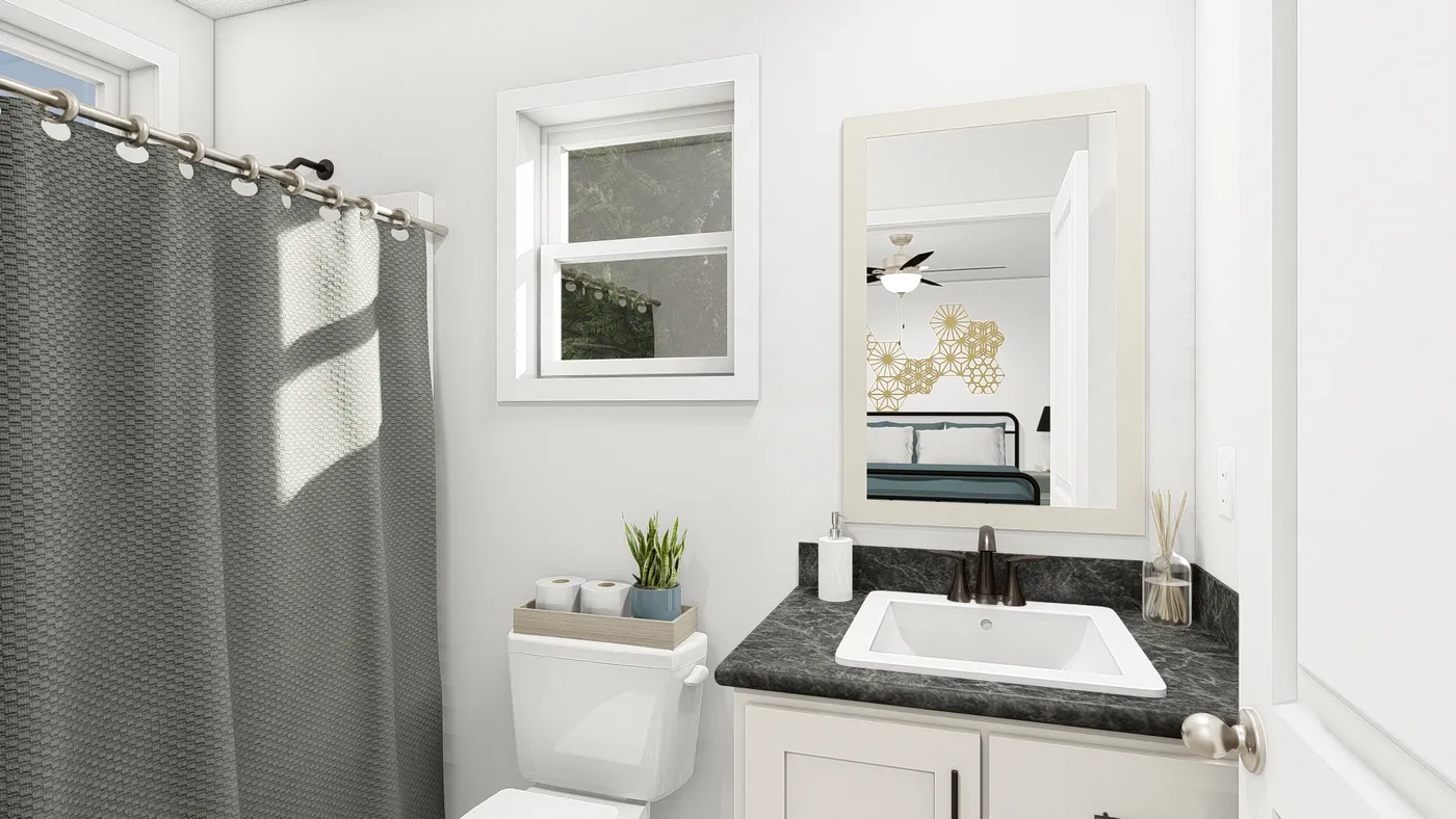 The DRM482P 2048'            DREAM Primary Bathroom. This Manufactured Mobile Home features 2 bedrooms and 2 baths.