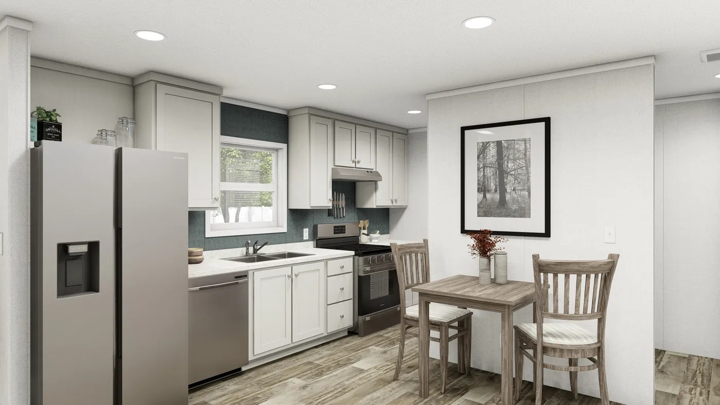 The SAPPHIRE Kitchen. This Manufactured Mobile Home features 3 bedrooms and 2 baths.