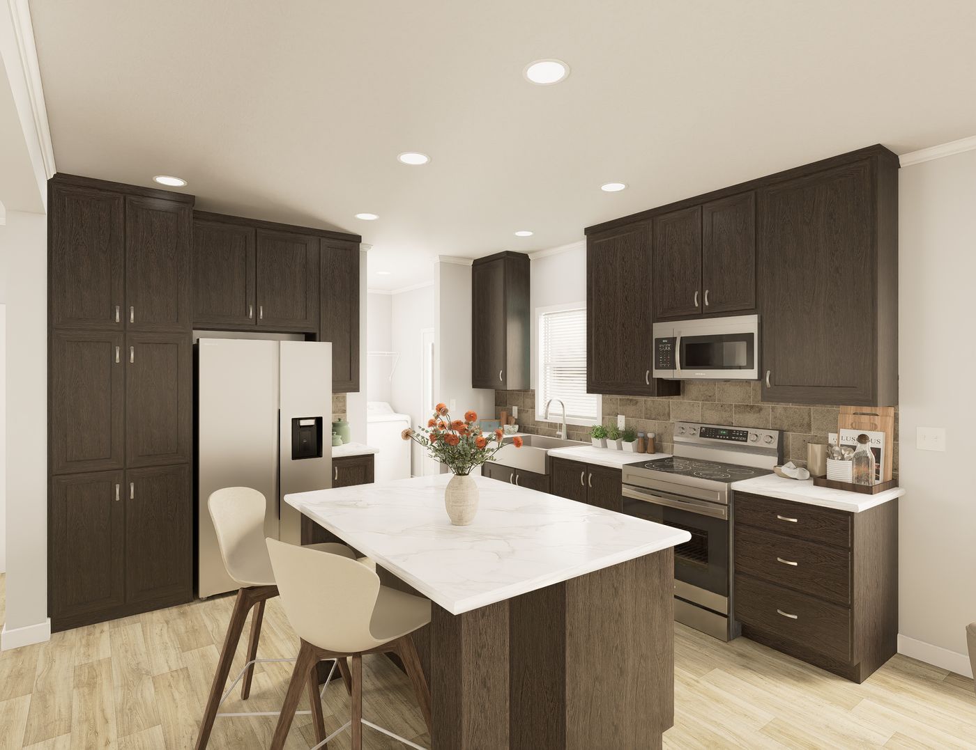 The THE ELITE 52 Kitchen. This Manufactured Mobile Home features 3 bedrooms and 2 baths.