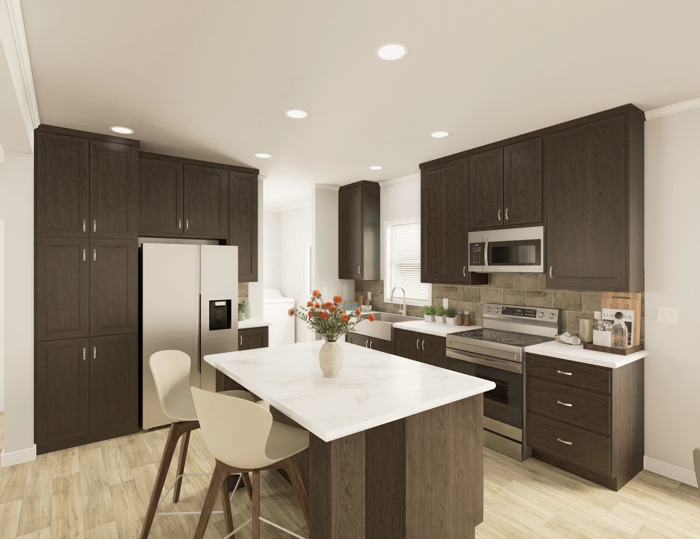 The THE ELITE 52 Kitchen. This Manufactured Mobile Home features 3 bedrooms and 2 baths.