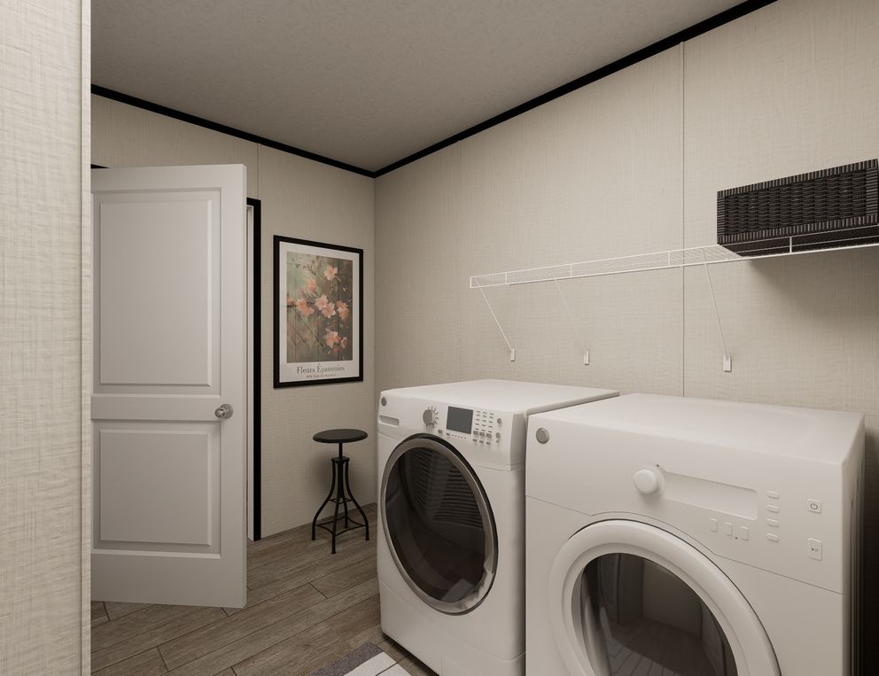 The ULTRA PRO HERCULES 28X68 3BR Utility Room. This Manufactured Mobile Home features 3 bedrooms and 2 baths.