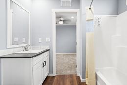 The THE OCEANSIDE Guest Bathroom. This Manufactured Mobile Home features 4 bedrooms and 3 baths.
