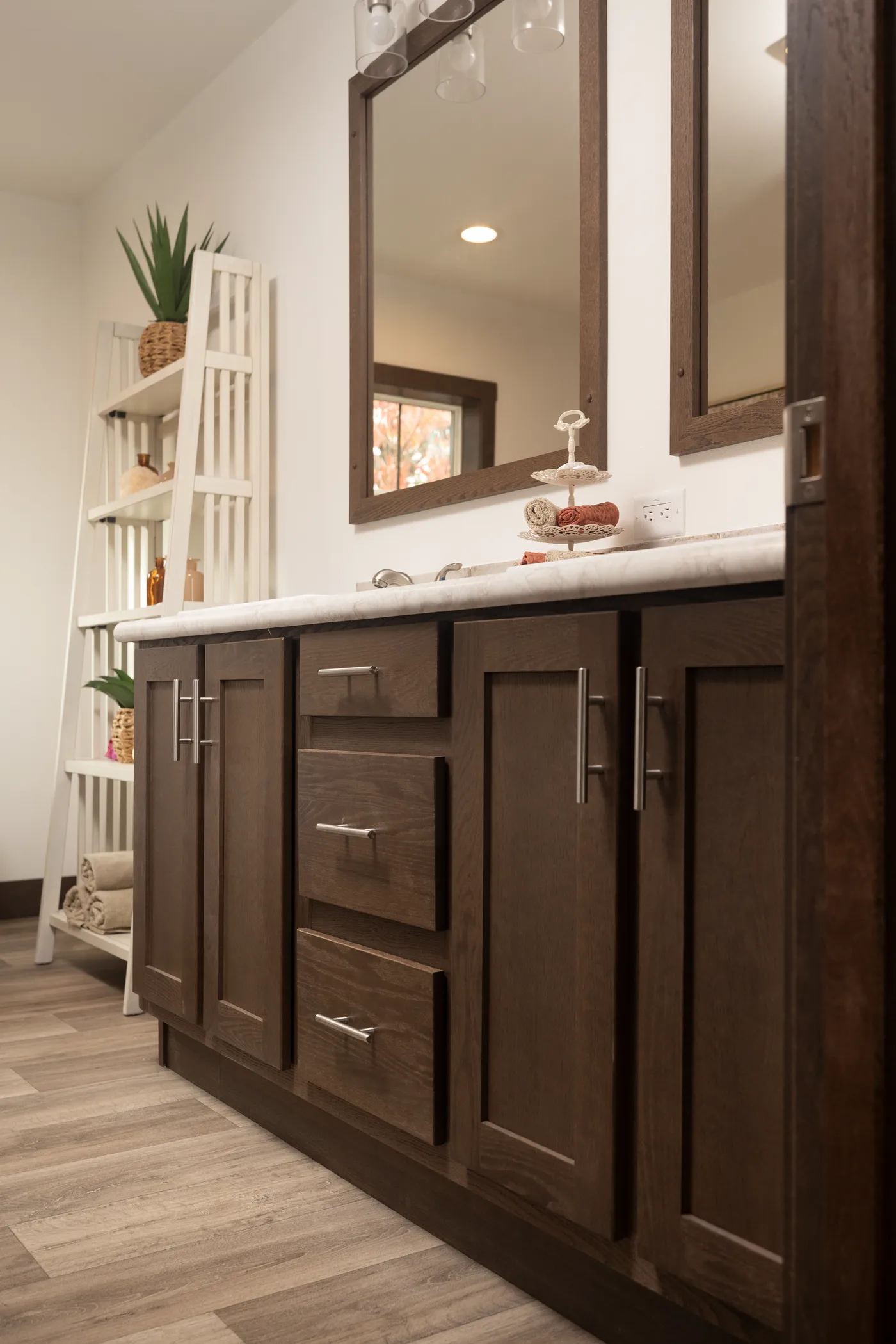 The LEGEND 78 Primary Bathroom. This Manufactured Mobile Home features 3 bedrooms and 2 baths.