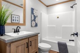 The LORALEI Guest Bathroom. This Manufactured Mobile Home features 3 bedrooms and 2 baths.