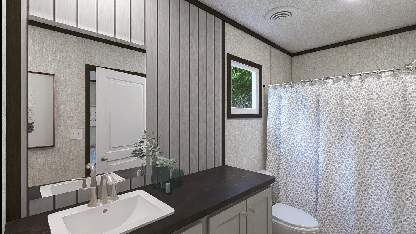 The INTUITION Primary Bathroom. This Manufactured Mobile Home features 3 bedrooms and 2 baths.