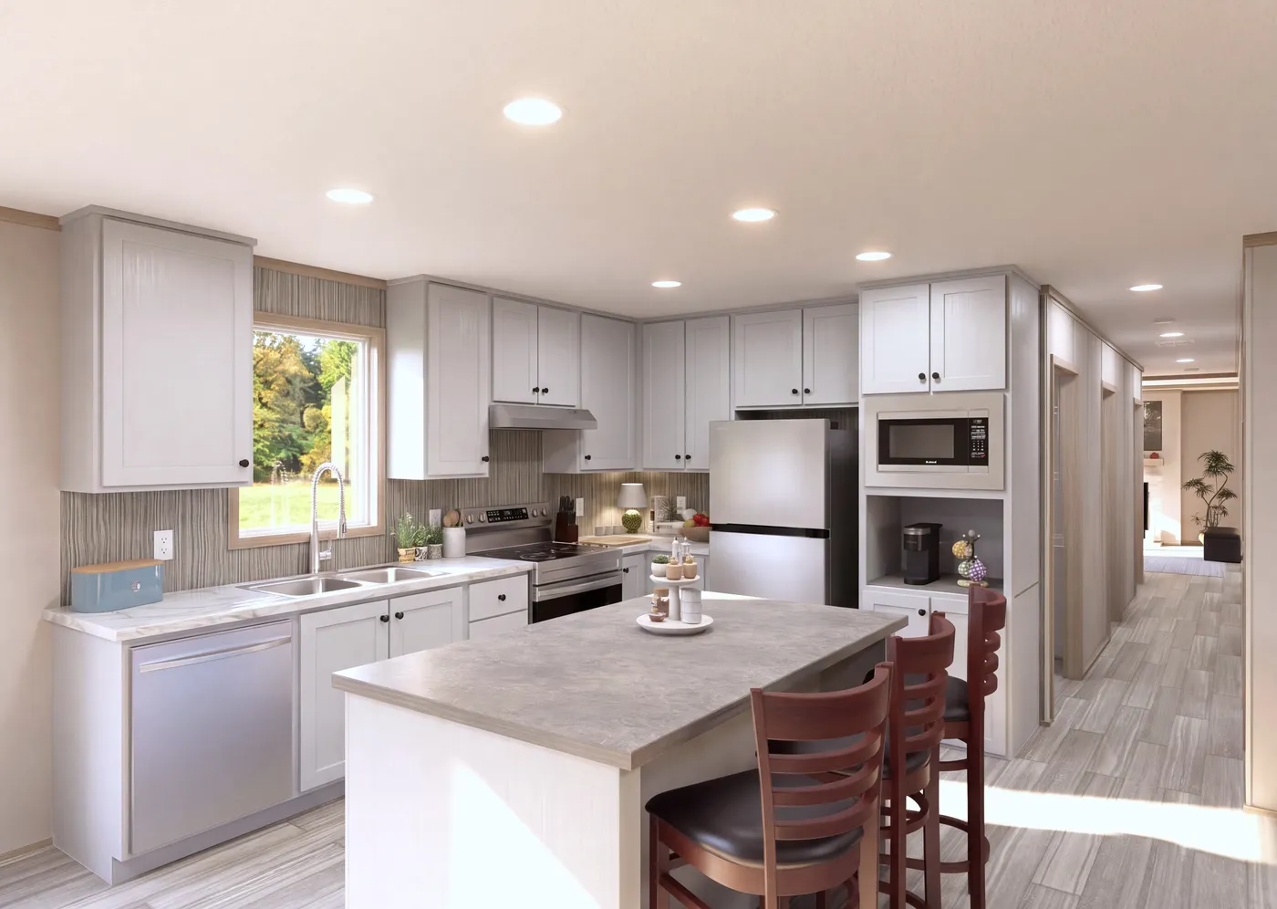 The THE MOUNTAINEER 76 Kitchen. This Manufactured Mobile Home features 4 bedrooms and 2 baths.