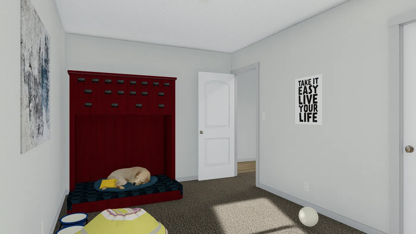 The ROCKET MAN Guest Bedroom. This Manufactured Mobile Home features 3 bedrooms and 2 baths.