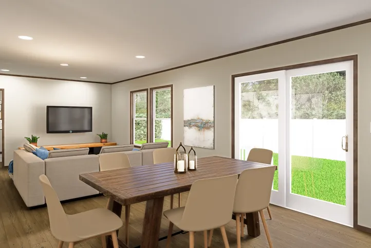 The MOROCCO Dining Area. This Manufactured Mobile Home features 4 bedrooms and 2 baths.