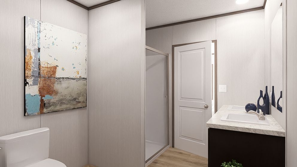 The ULTRA PRO 3 BR 28X56 Primary Bathroom. This Manufactured Mobile Home features 3 bedrooms and 2 baths.