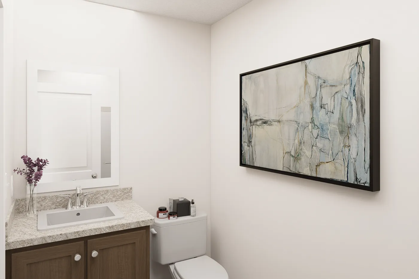 The 6616-SW022 Primary Bathroom. This Manufactured Mobile Home features 3 bedrooms and 2 baths.