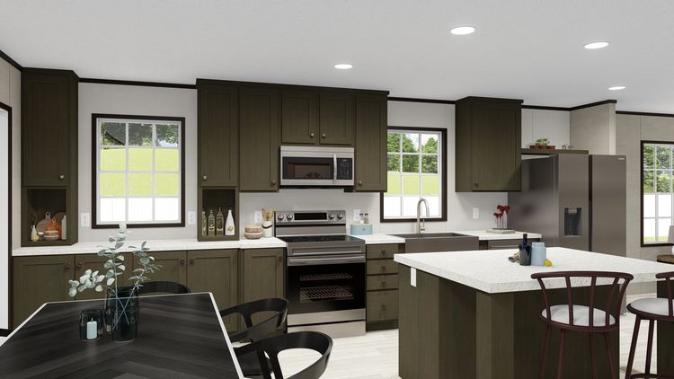 The ULTRA PRO 3 BR 28X56 Kitchen. This Manufactured Mobile Home features 3 bedrooms and 2 baths.