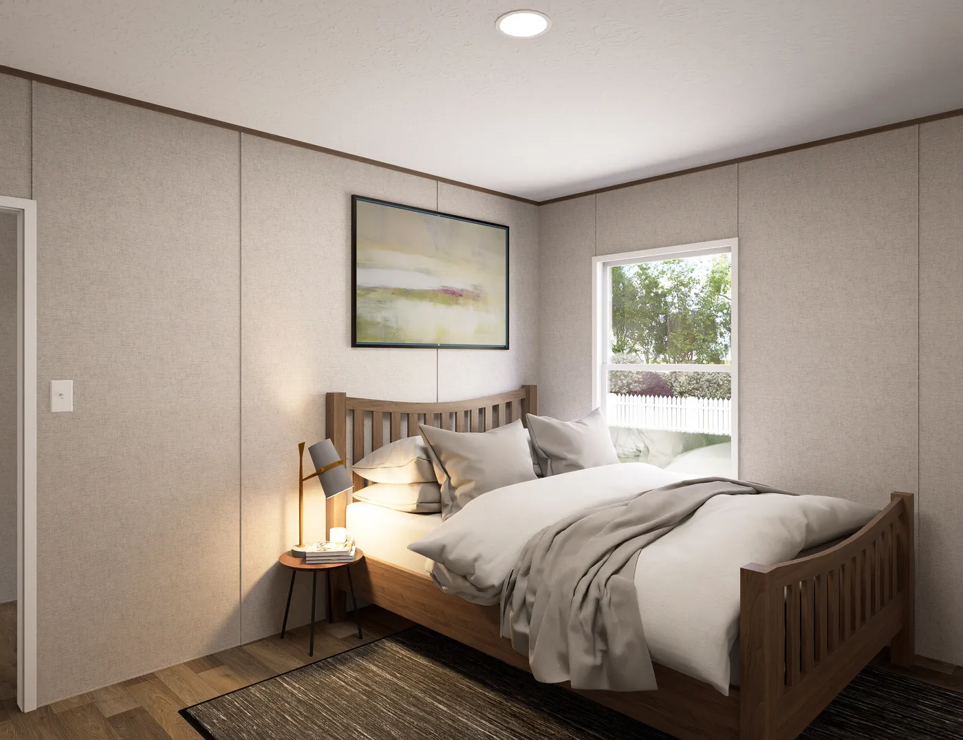 The REDWOOD Guest Bedroom. This Manufactured Mobile Home features 5 bedrooms and 3 baths.