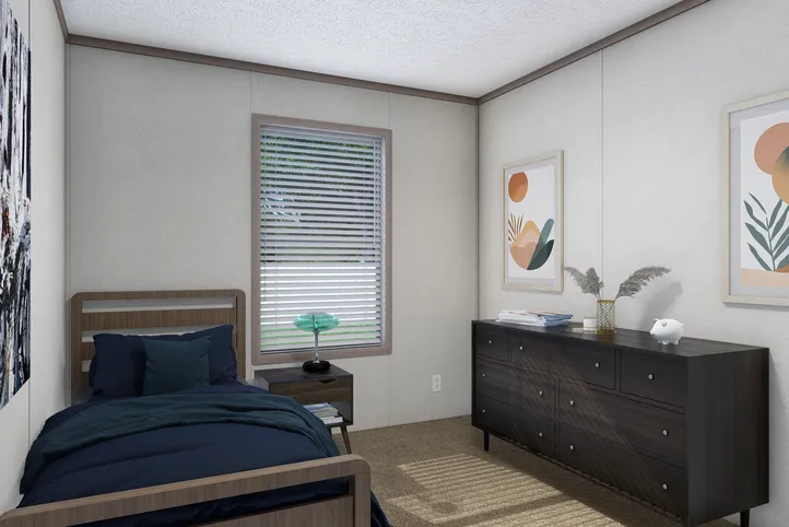 The 5228-E774P THE PULSE Guest Bedroom. This Manufactured Mobile Home features 3 bedrooms and 2 baths.