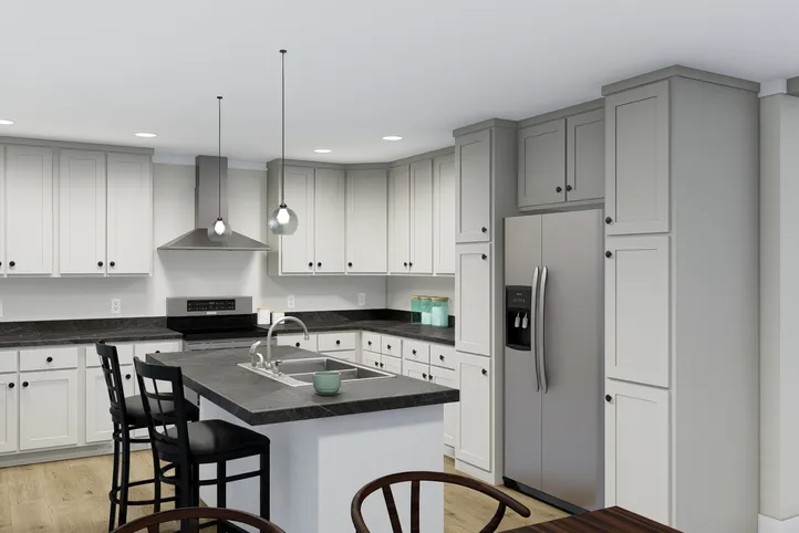 The CLASSIC 60B Kitchen. This Manufactured Mobile Home features 3 bedrooms and 2 baths.