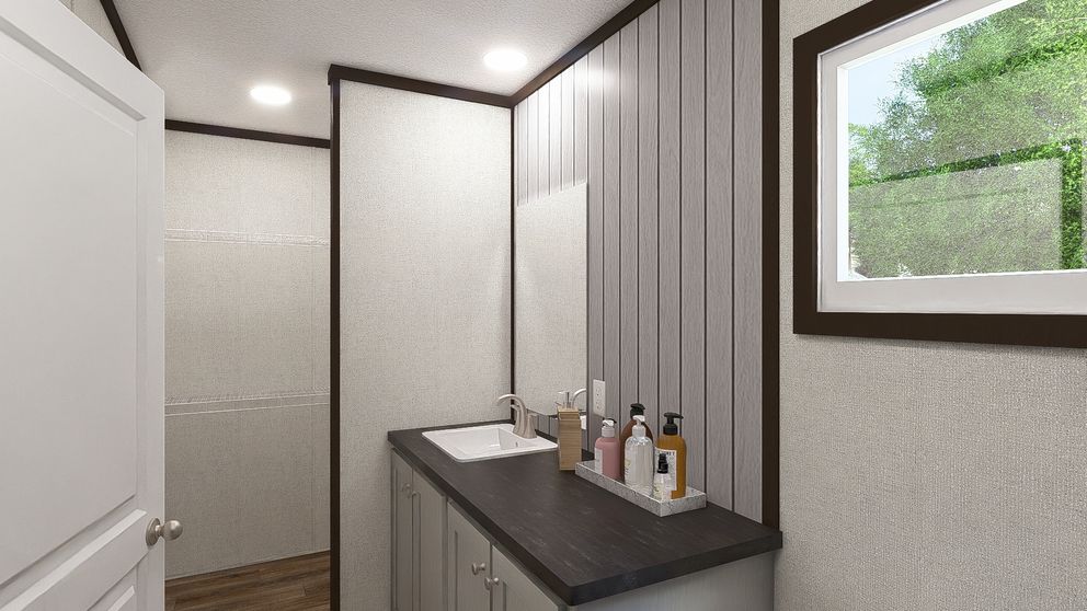 The SPIRIT Primary Bathroom. This Manufactured Mobile Home features 2 bedrooms and 2 baths.