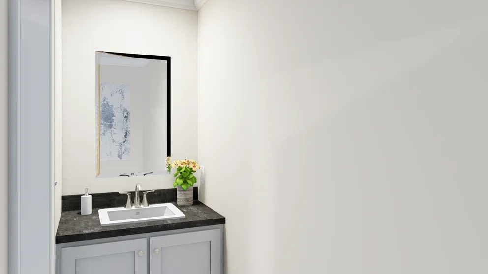 The PALMETTO 6101 Guest Bathroom. This Manufactured Mobile Home features 4 bedrooms and 2.5 baths.