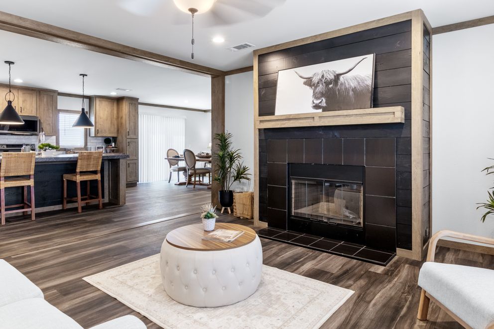 The ISABELLA ELITE Living Room. This Manufactured Mobile Home features 3 bedrooms and 2 baths.