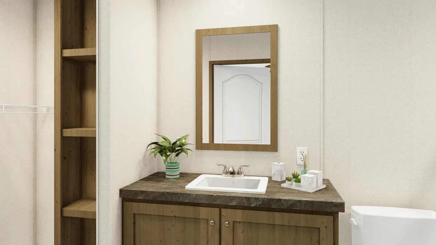 The GRAND LIVING 72A Exterior. This Manufactured Mobile Home features 3 bedrooms and 2 baths.