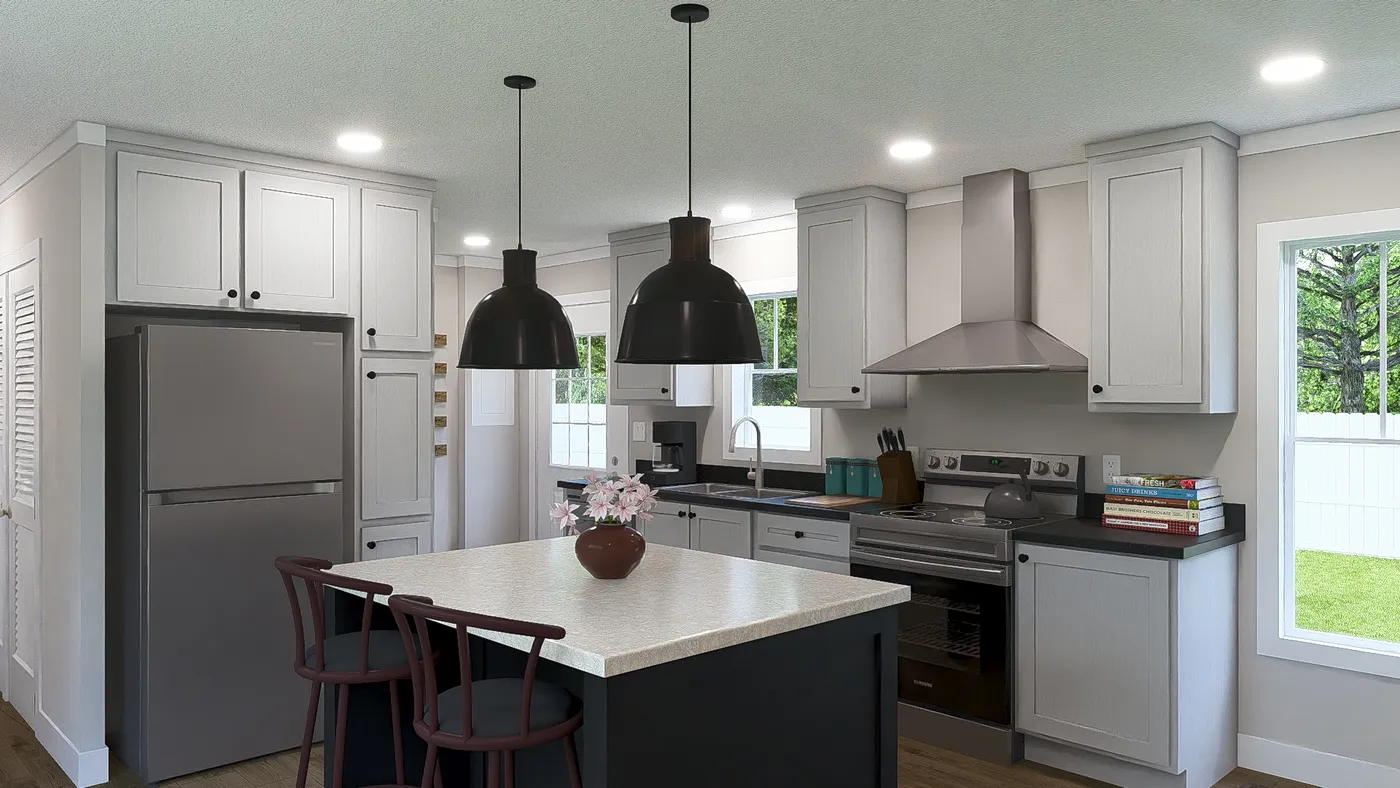 The STILL THE ONE Kitchen. This Manufactured Mobile Home features 2 bedrooms and 2 baths.