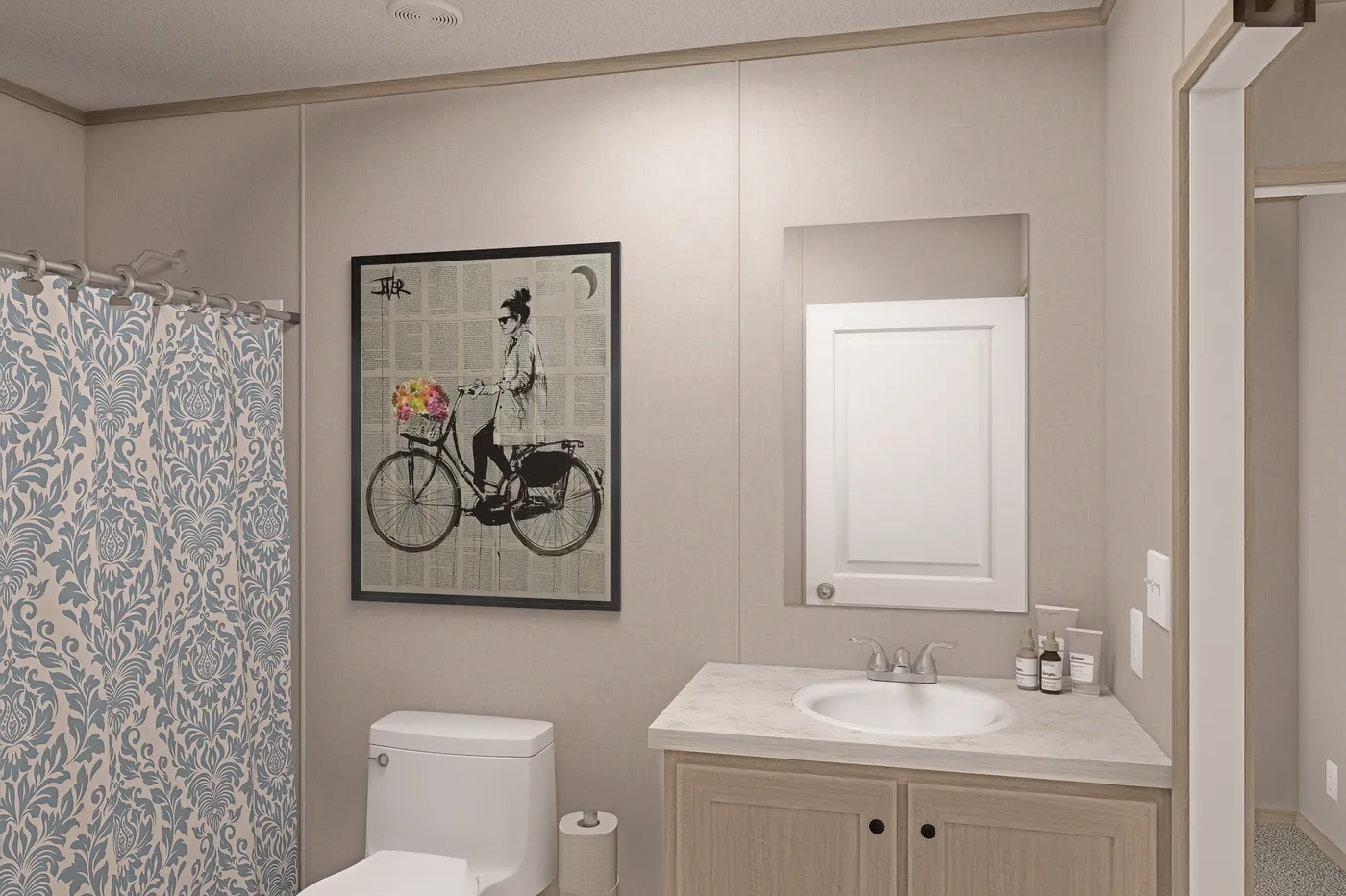 The THE EAGLE 68 Guest Bathroom. This Manufactured Mobile Home features 4 bedrooms and 2 baths.