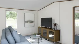 The BLISS Living Room. This Manufactured Mobile Home features 2 bedrooms and 1 bath.