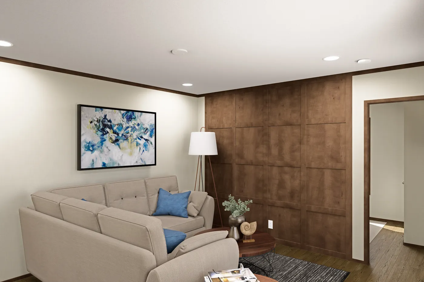 The POLO Living Room. This Manufactured Mobile Home features 2 bedrooms and 1 bath.
