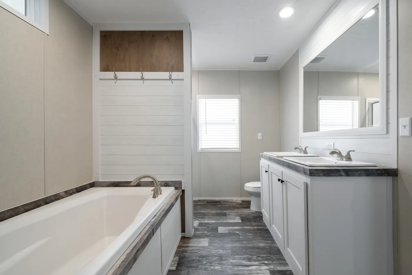 The WILLOW Primary Bathroom. This Manufactured Mobile Home features 3 bedrooms and 2 baths.